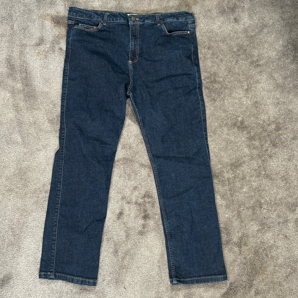 Hobbs London Jeans Womens 16 Dark Blue Wash Straight Leg Stretch Denim